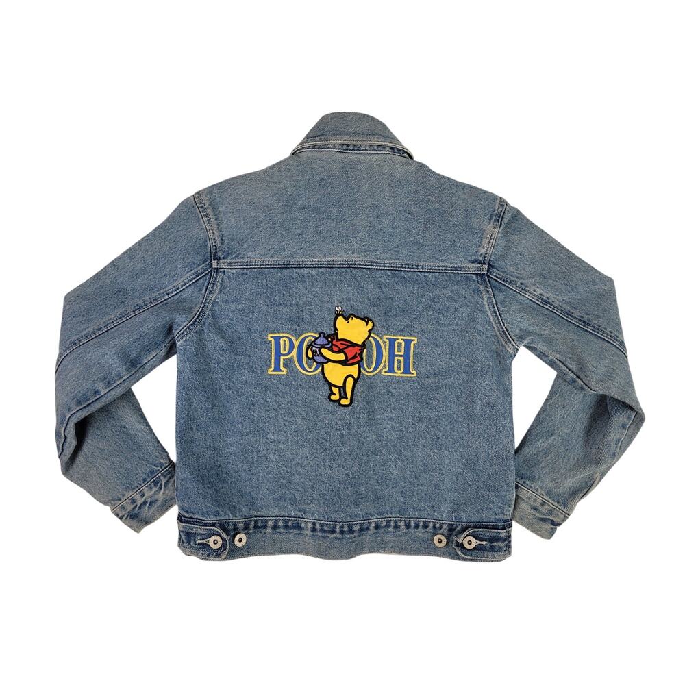 1990s Disney Winnie the Pooh Embroidered Denim Trucker Jacket Women's Sz S
